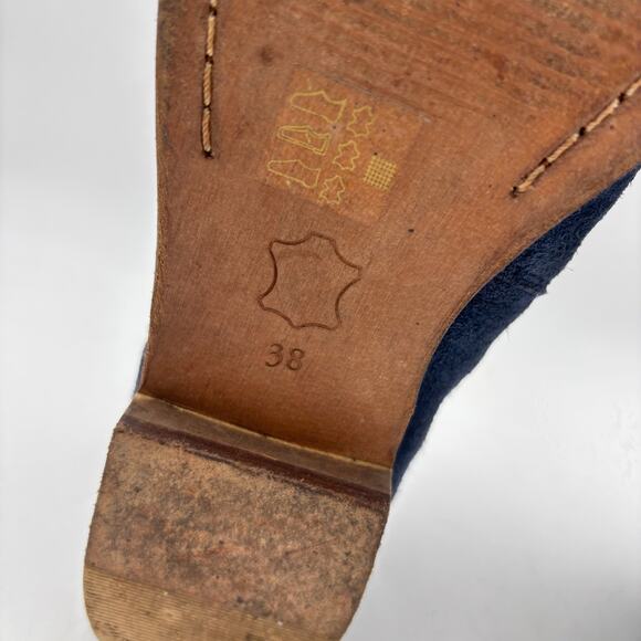 Free People Summit Blue Suede Ankle Boots Women's 38 US 8 Indie Boho - Picture 8 of 11